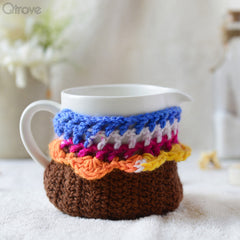 Tea Cup Crochet Cover In Brown And Blue Colour Combo at Qtrove