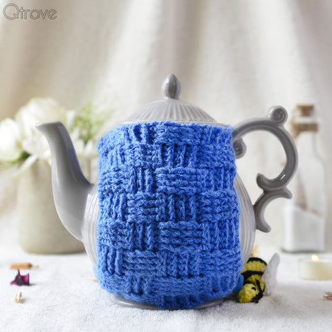 Teapot Crochet Cover In Blue Colour