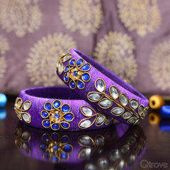 Silk Jewellery Violet Bangles at Qtrove