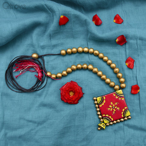 Contemporary Handmade Terracotta Necklace