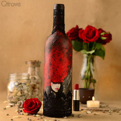 Hand Painted Russian Fantasy Glass Bottle at Qtrove