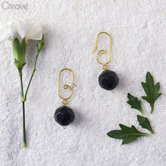 Handcrafted Black Onyx Earrings at Qtrove