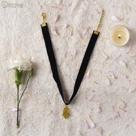 Handcrafted Classic Hamsa Gold Statement Choker