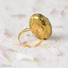 Handcrafted Black Crystal Statement Ring at Qtrove