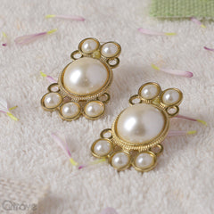 Handcrafted Pearl Statement Earrings at Qtrove