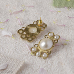 Handcrafted Pearl Statement Earrings at Qtrove