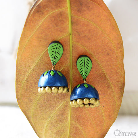 Eco-Friendly Parrot Green Terracotta Jhumka