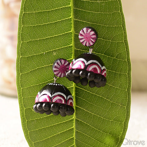 Eco-Friendly Black Terracotta Jhumka