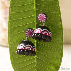 Eco-Friendly Black Terracotta Jhumka at Qtrove