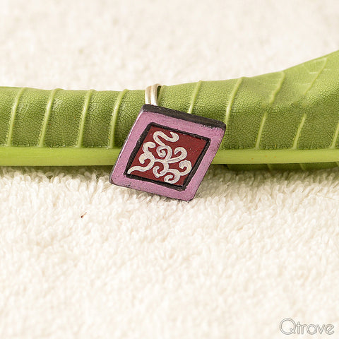 Eco-Friendly Maroon And Pink Terracotta Ring