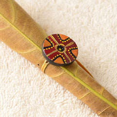 Eco-Friendly Maroon And Orange Terracotta Ring at Qtrove