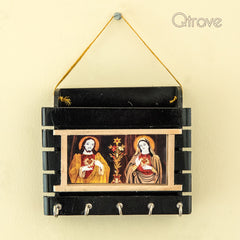 Handmade RoseWood Jesus Key And Letter Holder at Qtrove
