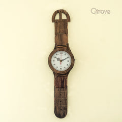 Wrist Watch Pattern Rosewood Wall Clock (20 inches) at Qtrove