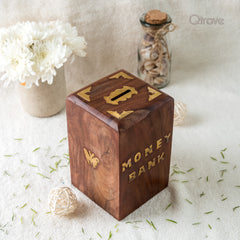 Handmade Wooden Coin Box at Qtrove
