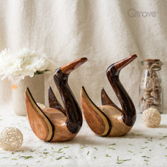 Handmade Wooden Mandarin Ducks (Set of 2) at Qtrove