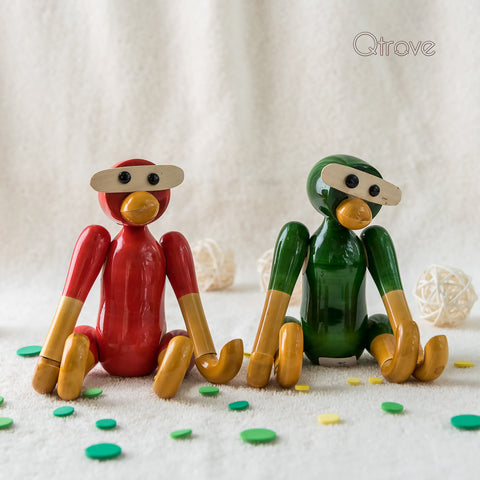 Wooden Decorative Monkey Mobile Holder (Set of 2)