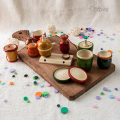 Handmade Wooden Kitchen Set (14 Pieces) at Qtrove