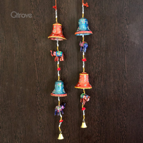 Handcrafted Double Elephant Door Hanging