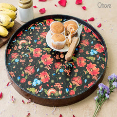 Handcrafted Marigold Round Tray at Qtrove