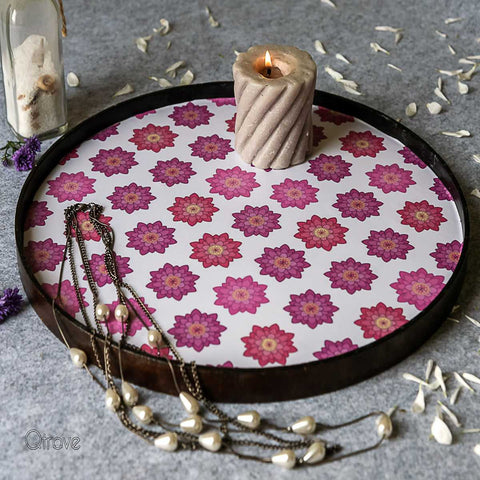 Handcrafted Chakras Round Tray