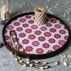 Handcrafted Chakras Round Tray at Qtrove