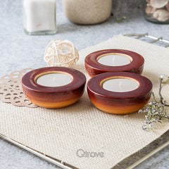 Wooden T-Light Diya Candle Holder at Qtrove