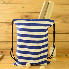 Blue And White Cotton Drawstring Bags at Qtrove