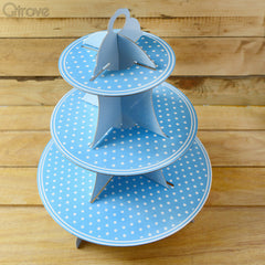 Polka Blue Cupcake Party Stand at Qtrove