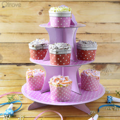Polka Purple Cupcake Party Stand at Qtrove