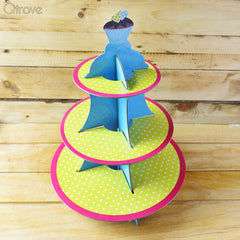 Blue And Yellow Cupcake Party Stand at Qtrove