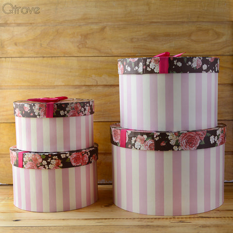 Hat Box (Floral Candy) (Set of 4)