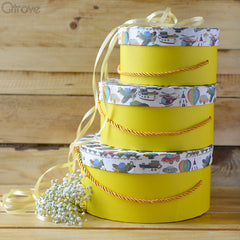 Kiddie Gift Box Round (Yellow) (Set of 3) at Qtrove
