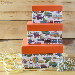 Kiddie Gift Box Square (Orange) (Set of 3) at Qtrove