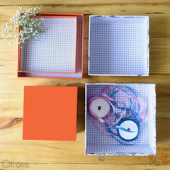 Kiddie Gift Box Square (Orange) (Set of 3) at Qtrove