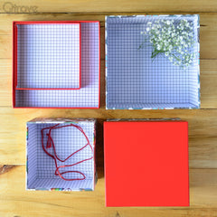 Kiddie Gift Box Square (Red) (Set of 3) at Qtrove