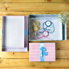 Rectangural Box (Pink and Blue) (Set of 3) at Qtrove