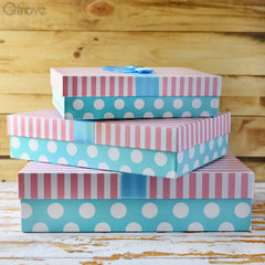 Rectangural Box (Pink and Blue) (Set of 3) at Qtrove