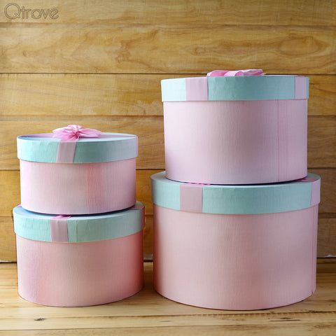 Hat Box (Pink and Blue) (Set of 4)