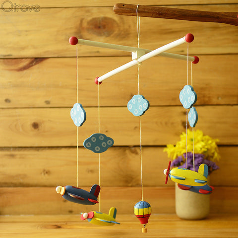 Wooden Planes And Hot Air Balloons Cradle Hanging