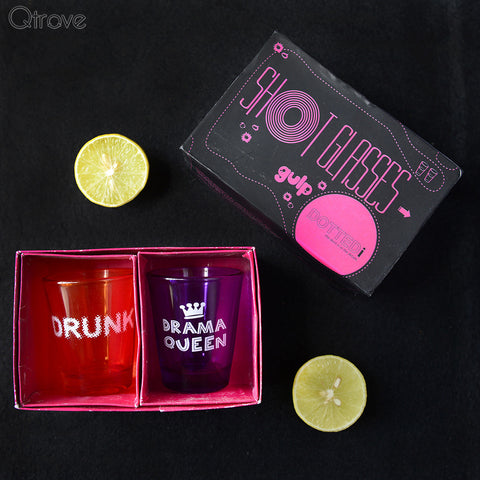 Drunk & Drama Queen Shot Glasses