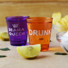 Drunk & Drama Queen Shot Glasses at Qtrove