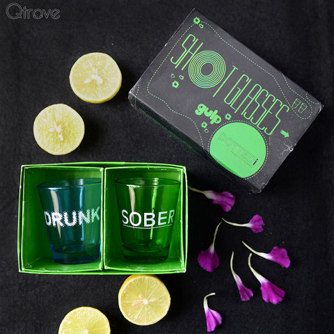 Drunk & Sober Shot Glasses (Blue and Green)