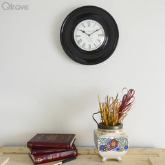 Black Polish Wall Clock at Qtrove