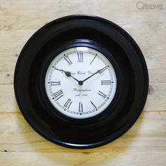 Black Polish Wall Clock at Qtrove