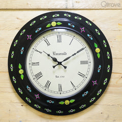 Meenakari Work Circular Wall Clock at Qtrove