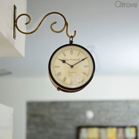 London Train Station - Copper Wall Clock