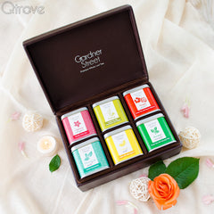 Exquisite Leather Tea Gift Box (Set of 6) at Qtrove