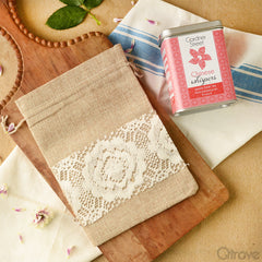 Chinese Whispers Green Tea with Lace Jute Bag at Qtrove