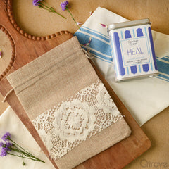 Heal Green Tea with Lace Jute Bag at Qtrove