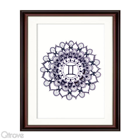 Zodiac Mandala - Gemini Wall Frame